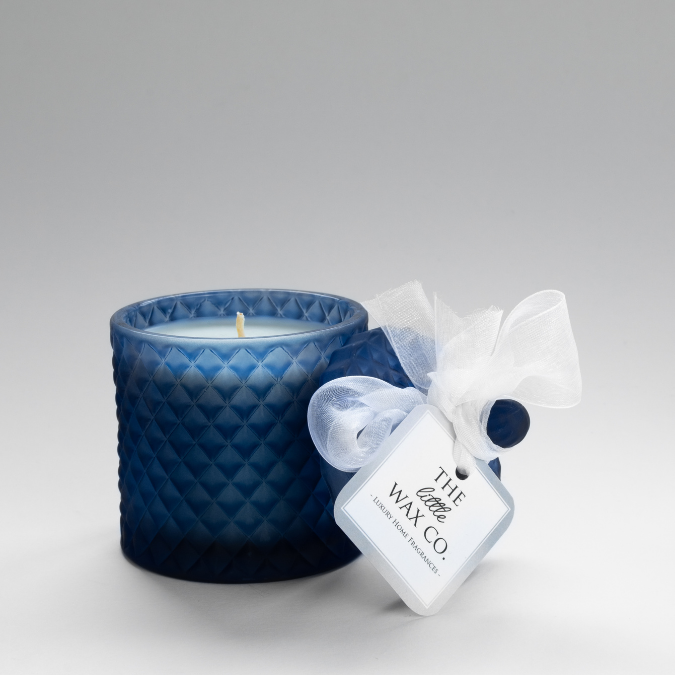 Candle Diamond Navy Blue The Little Wax Company