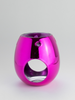 A pink wax melt burner with a glossy finish, designed to hold a lit tea-light underneath for melting the wax.