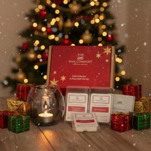 Wax product set from The Wax Company with Christmas tree and decorations in the background